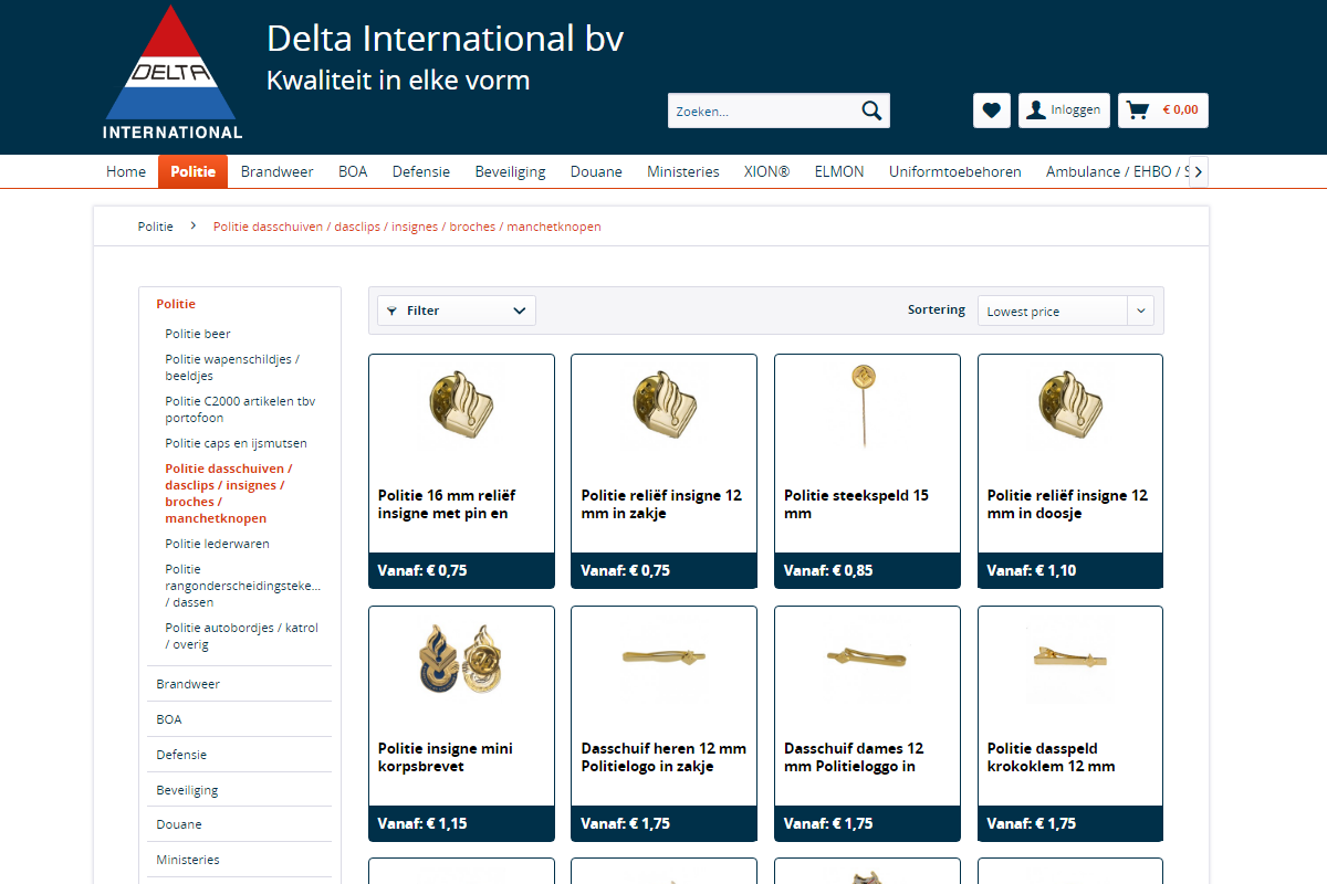 Delta International productoverzicht